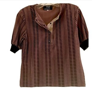 Ferrer y Sentis Rare Brown and Black 
Short Sleeve Top